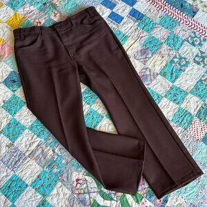 Vintage 70s Levi's Sta-Prest Brown Bootcut Western Wear Pants USA 37 x 28